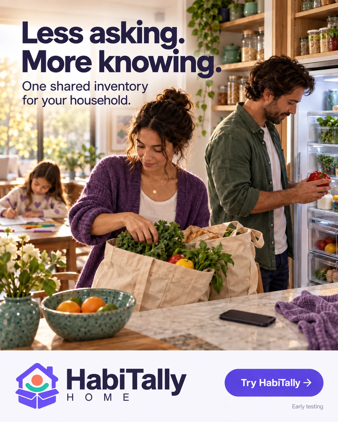 Less asking More knowing — AI-generated shared household kitchen scene
