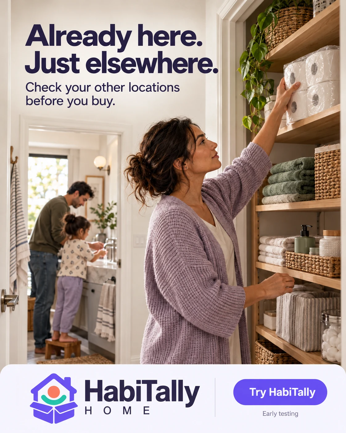 Already here Just elsewhere — AI-generated person reaching into a cupboard